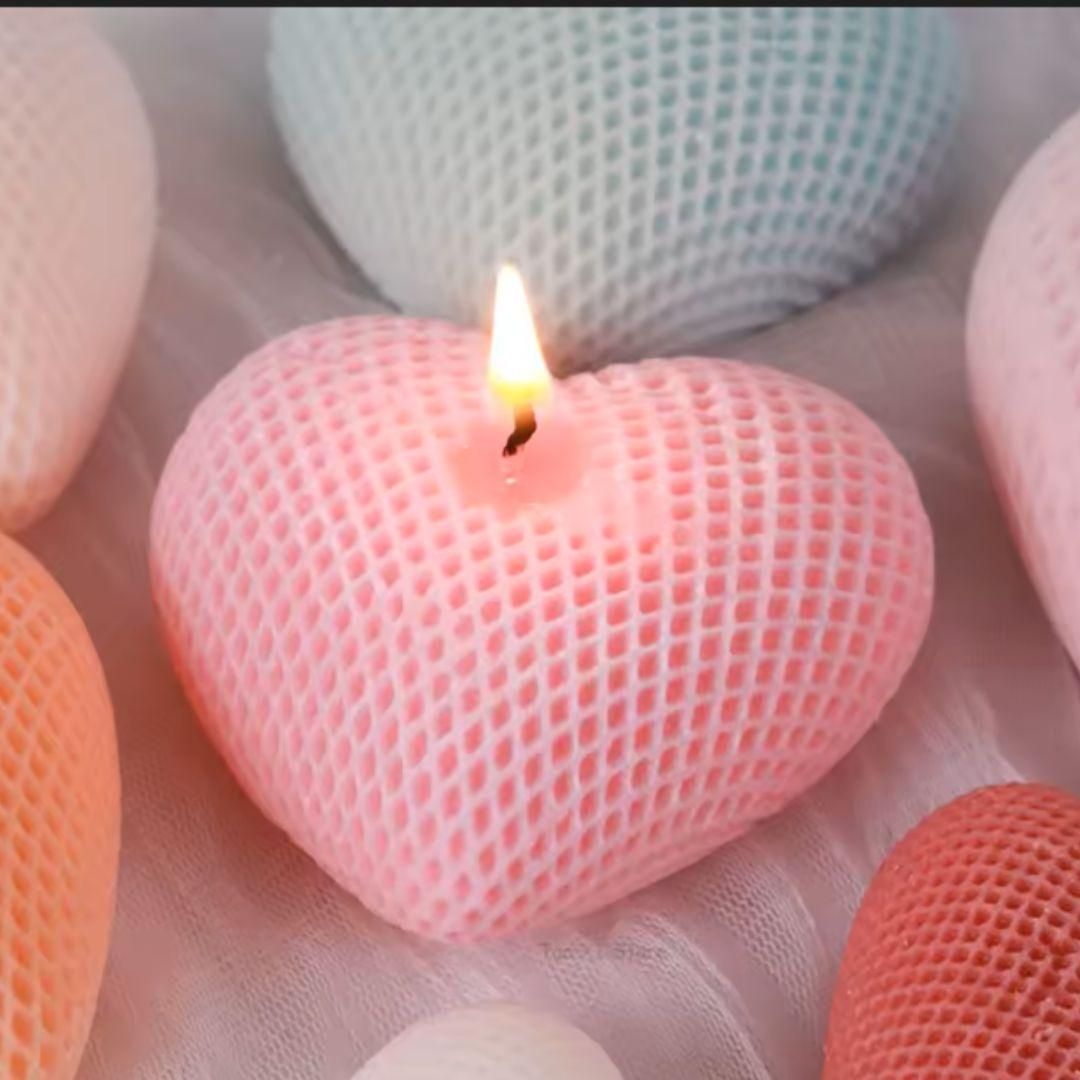 3D Heart-shaped Scented Candle  (Pack of 2)